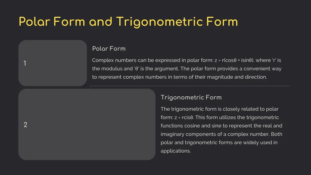 polar form and trigonometric form