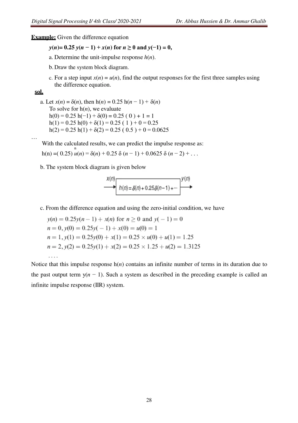 digital signal processing i 4th class 2020 2021 1