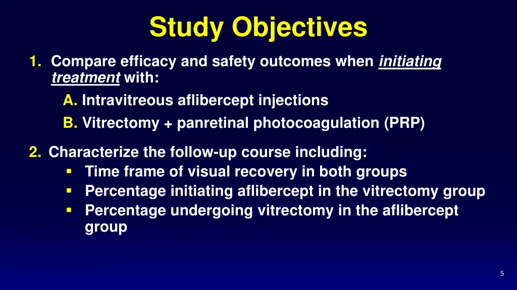 study objectives