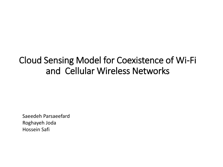 cloud sensing model for coexistence of wi cloud