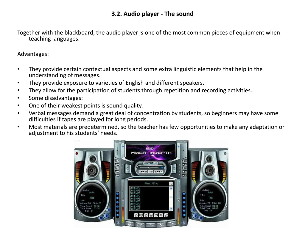 3 2 audio player the sound