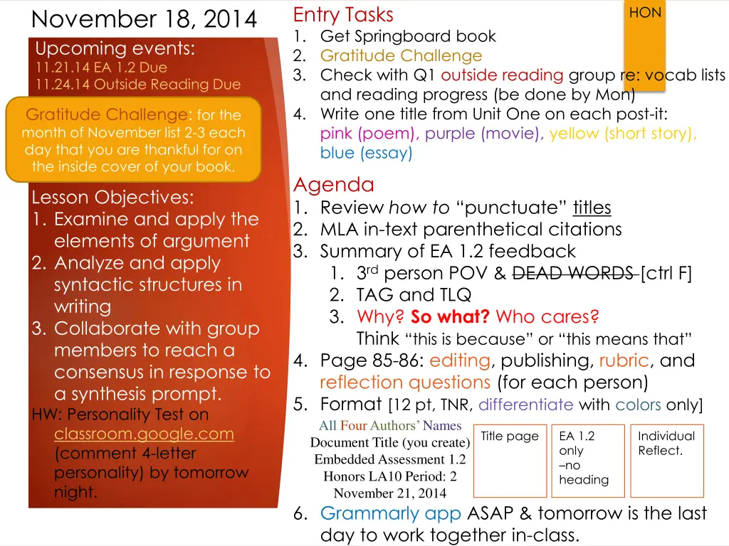 entry tasks 1 get springboard book 2 gratitude