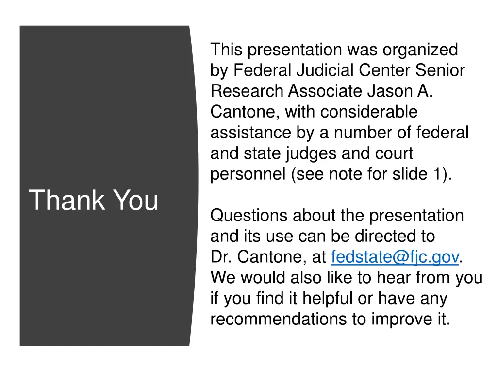 this presentation was organized by federal