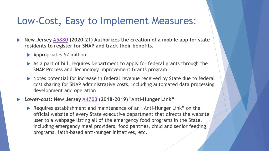 low cost easy to implement measures