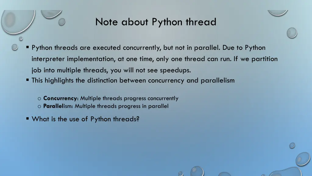 note about python thread