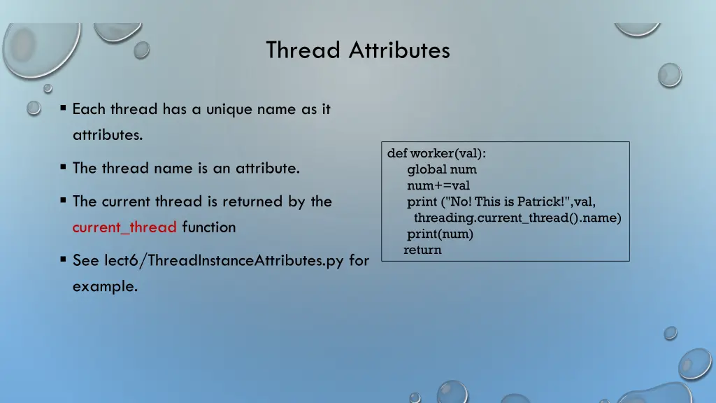 thread attributes