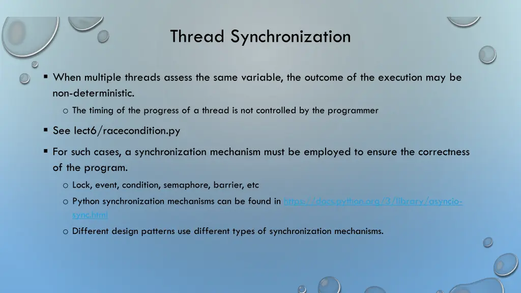 thread synchronization