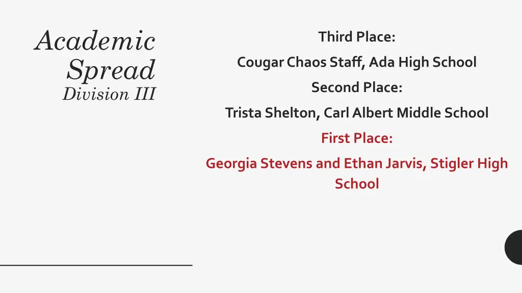 academic spread division iii