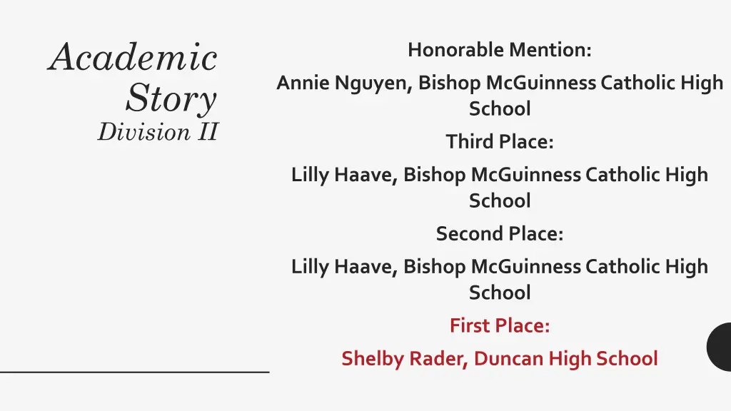 academic story division ii