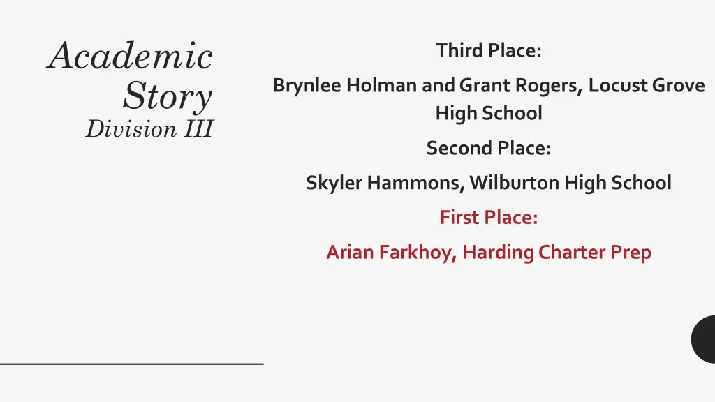 academic story division iii