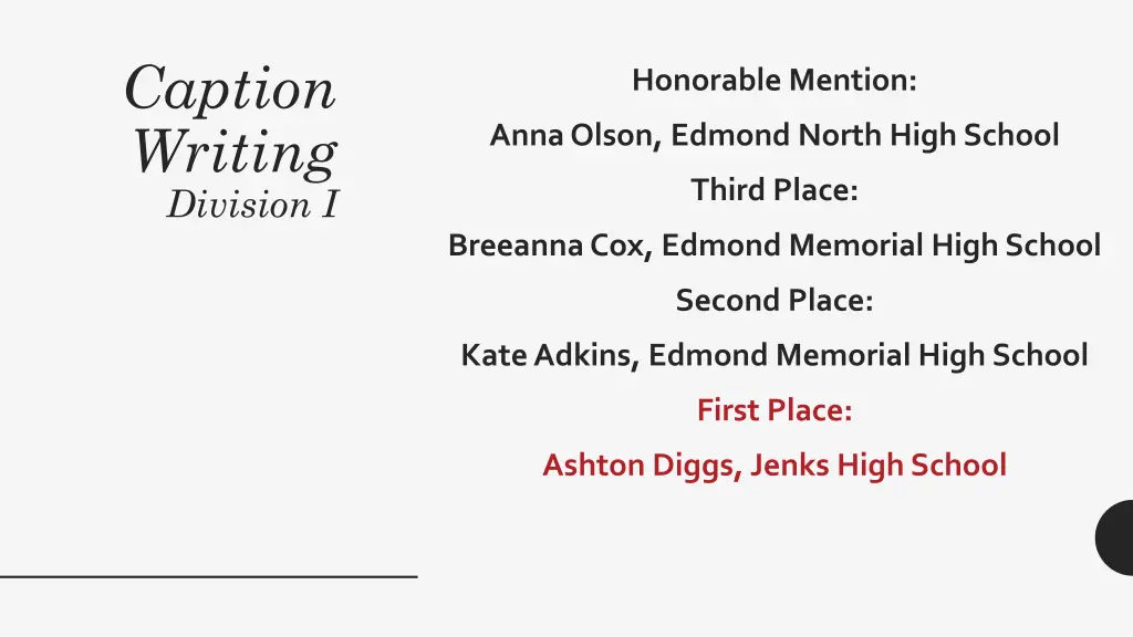 caption writing division i