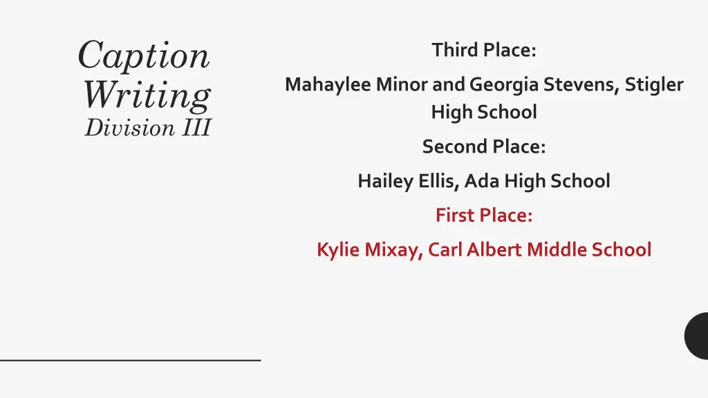 caption writing division iii