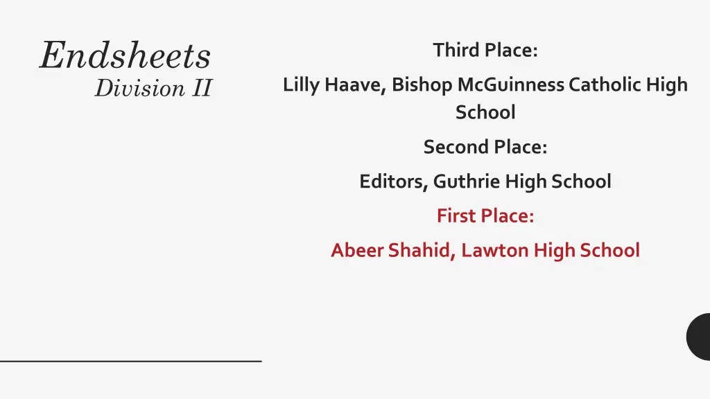 endsheets division ii