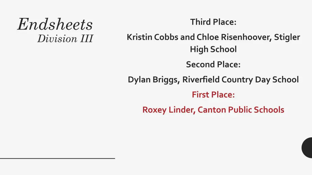 endsheets division iii