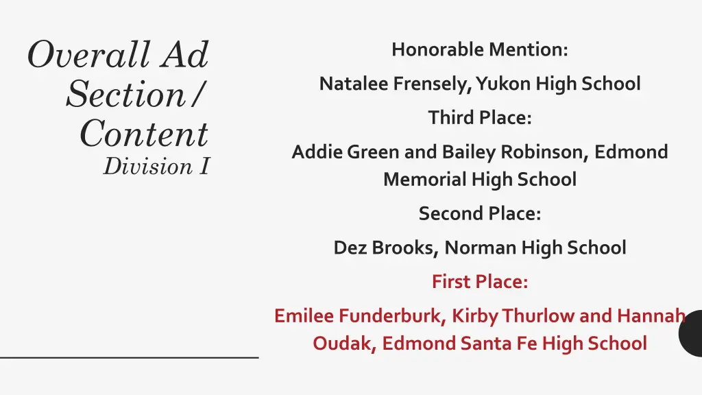 overall ad section content division i
