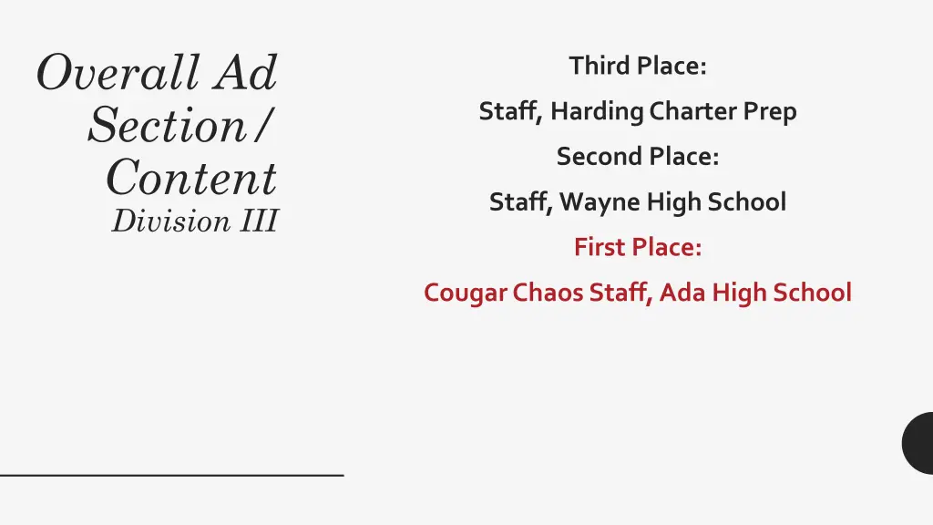 overall ad section content division iii