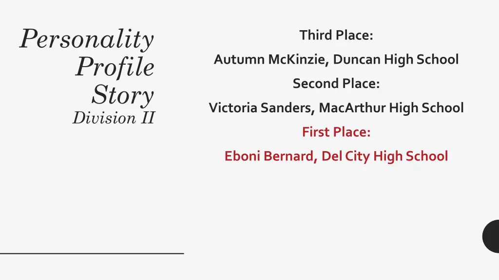 personality profile story division ii