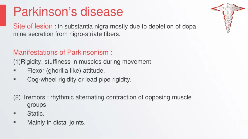 parkinson s disease site of lesion in substantia