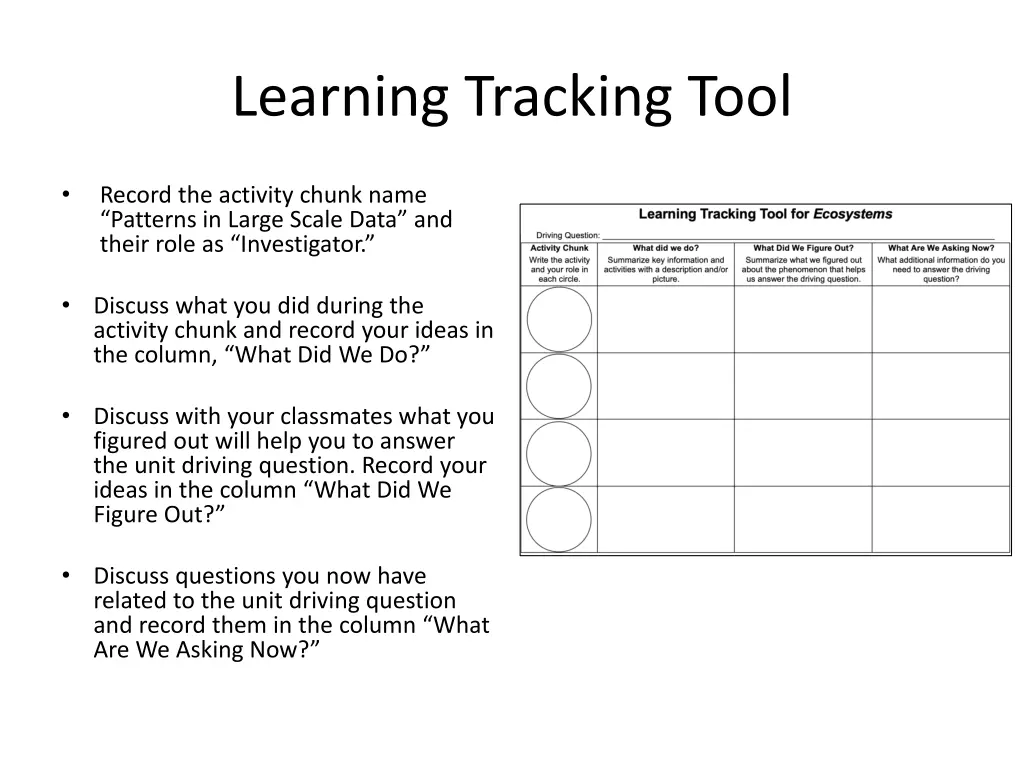 learning tracking tool