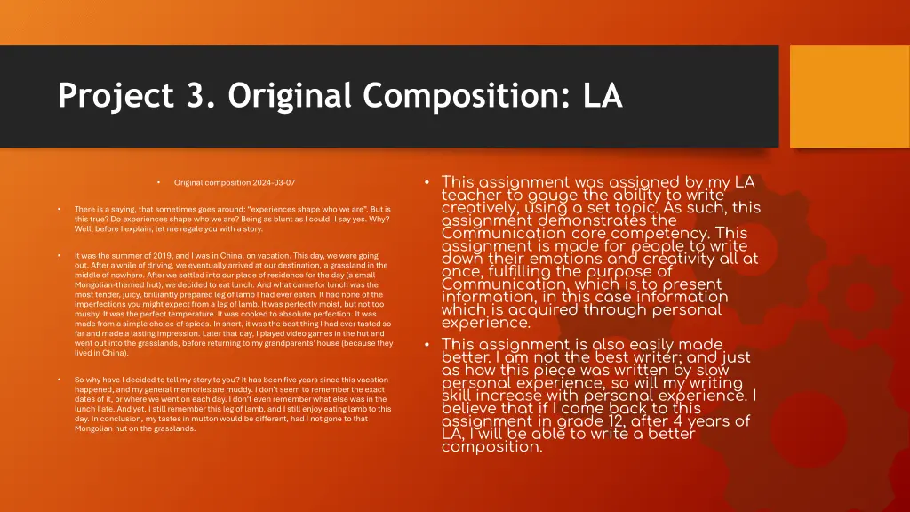 project 3 original composition la