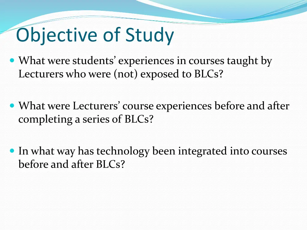 objective of study