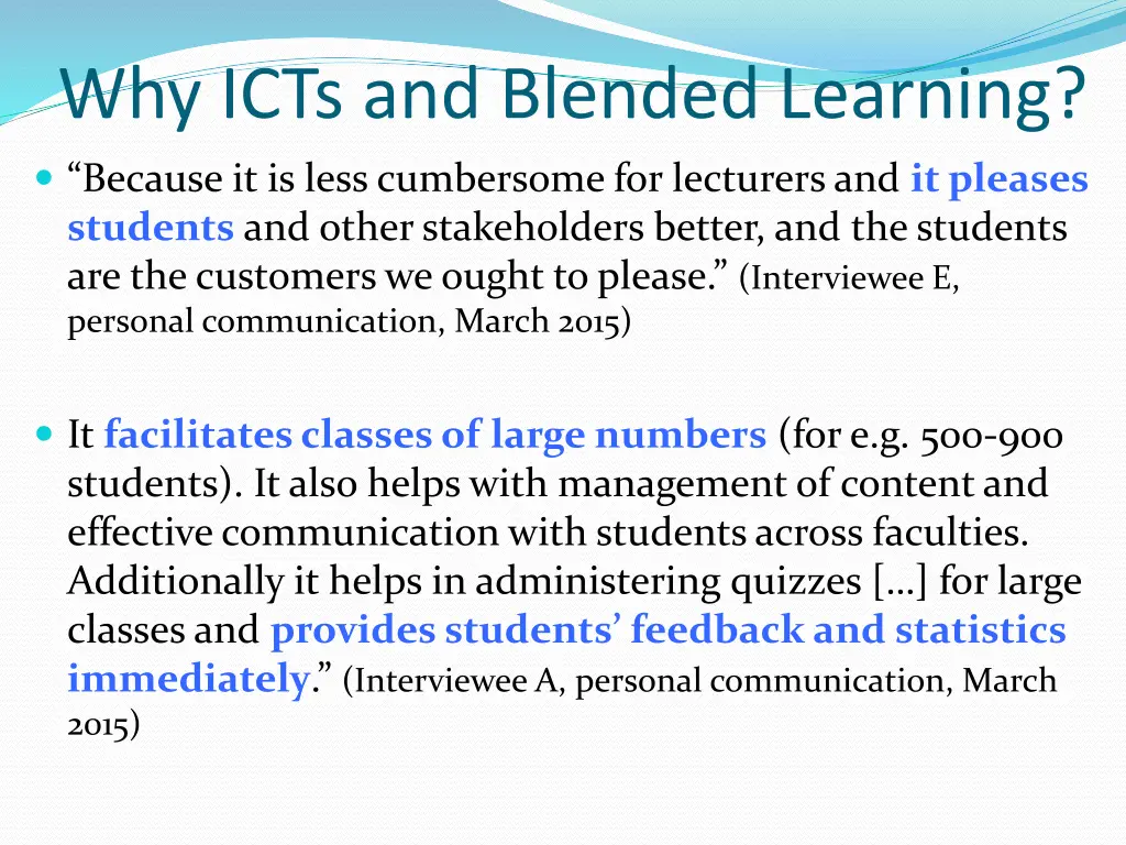 why icts and blended learning