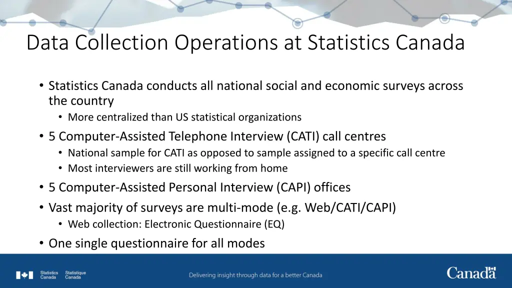 data collection operations at statistics canada