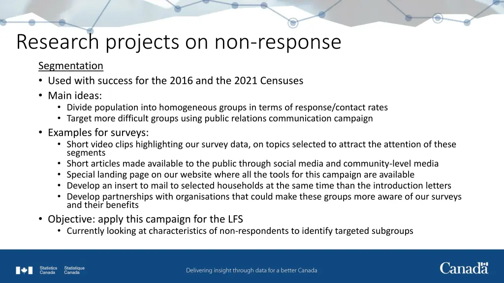 research projects on non response