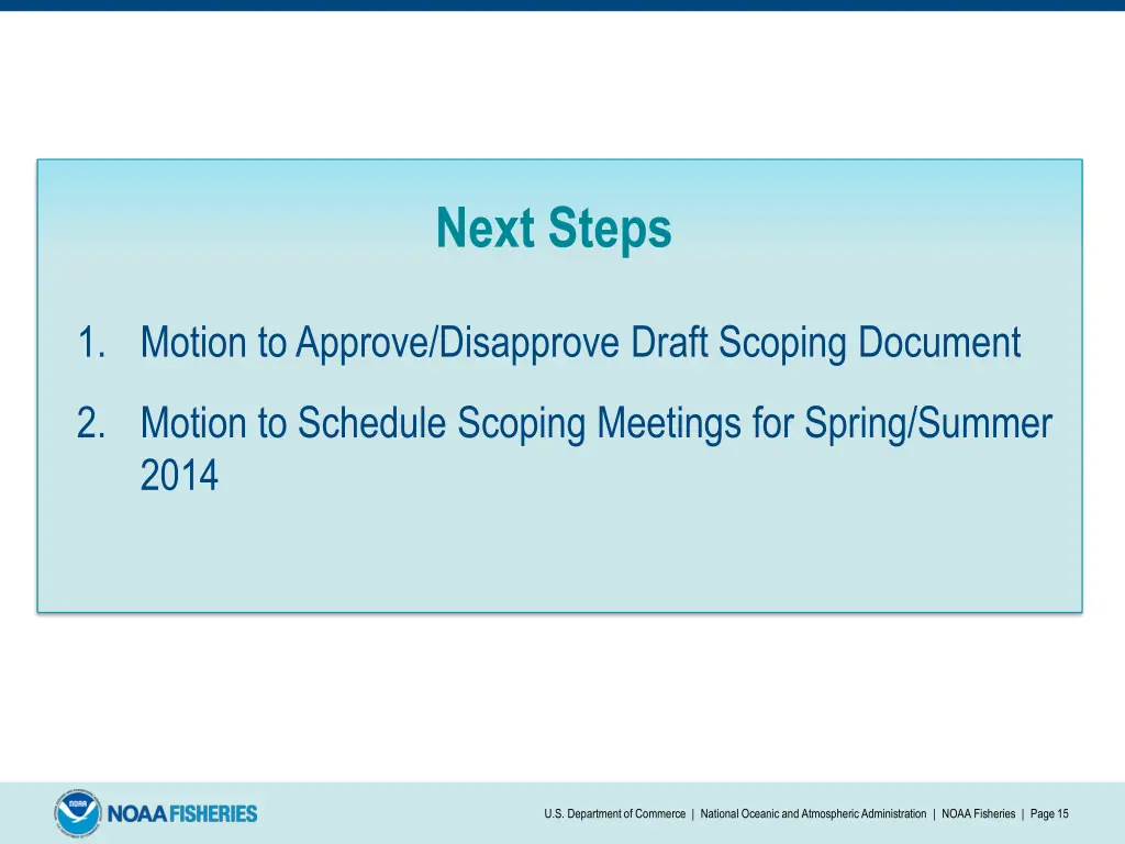 next steps