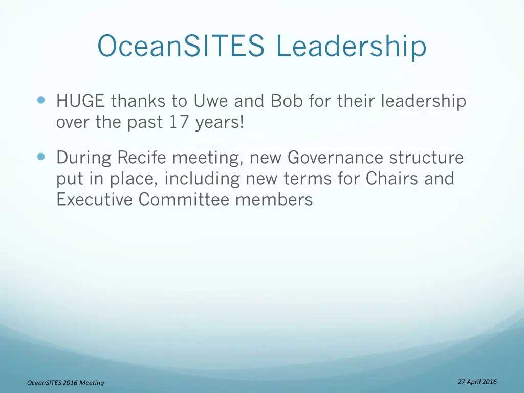 oceansites leadership