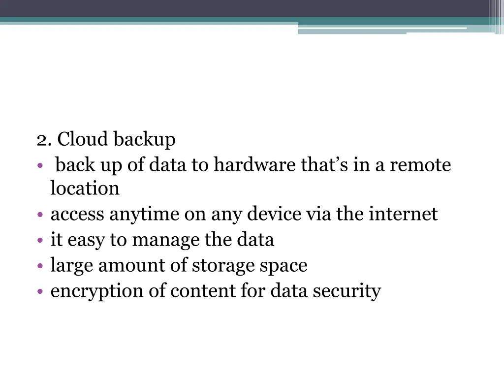 2 cloud backup back up of data to hardware that