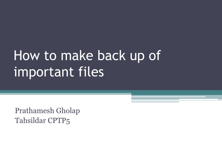 how to make back up of important files