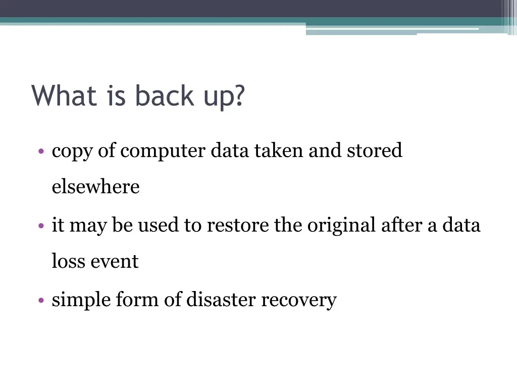 what is back up