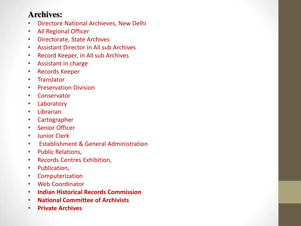 archives directore national archieves new delhi