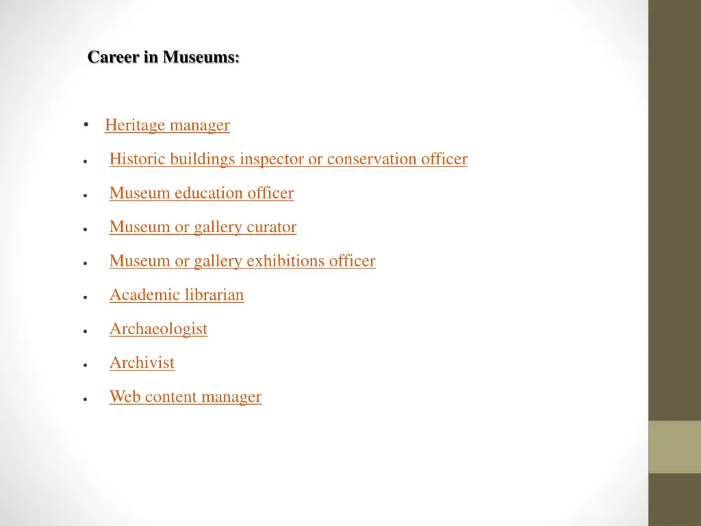 career in museums