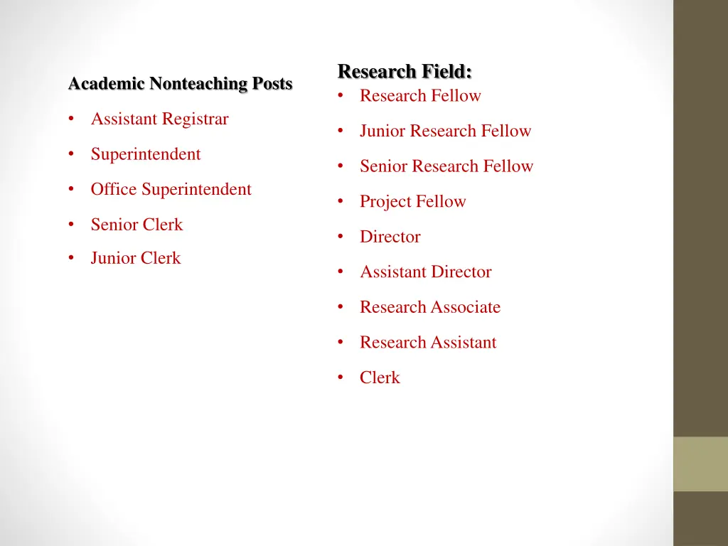 research field research fellow