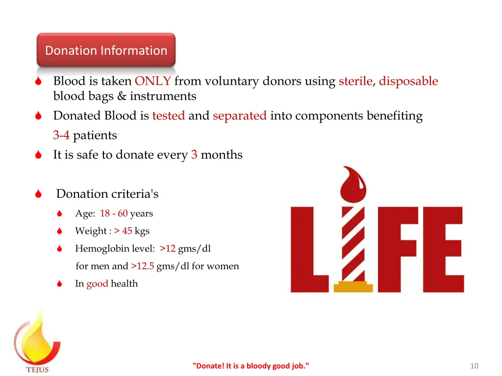 donation information