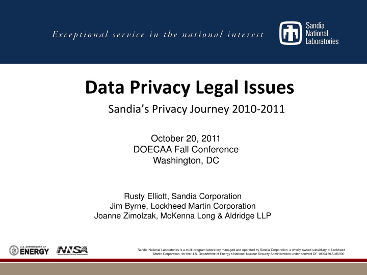 data privacy legal issues sandia s privacy