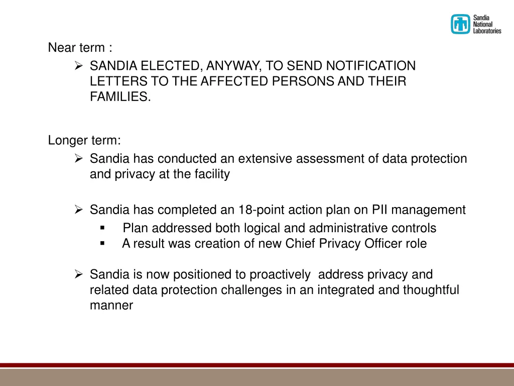 near term sandia elected anyway to send
