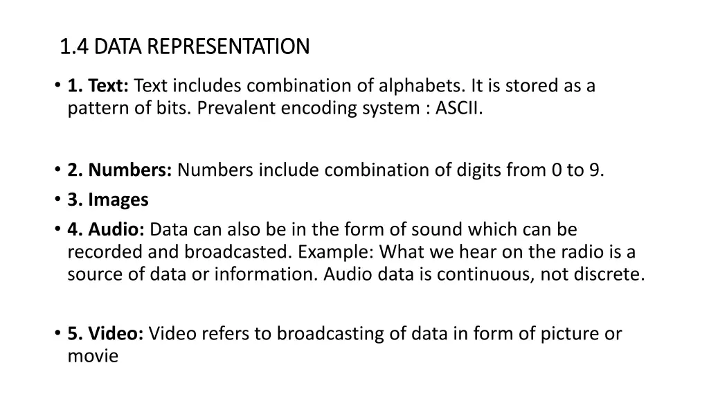 1 4 1 4 data representation data representation