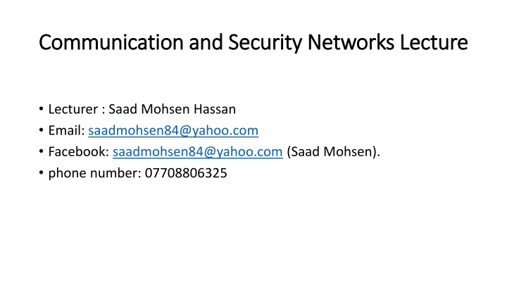 communication and communication and security