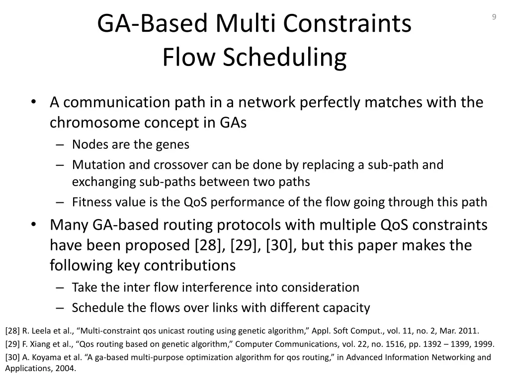ga based multi constraints flow scheduling