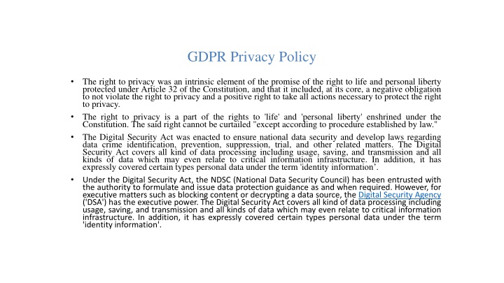 gdpr privacy policy