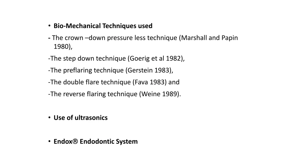 bio mechanical techniques used