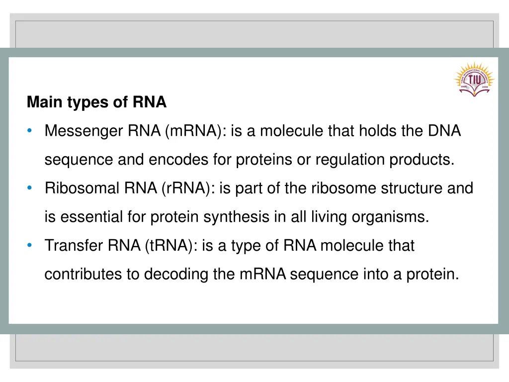 main types of rna