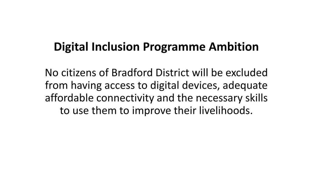 digital inclusion programme ambition