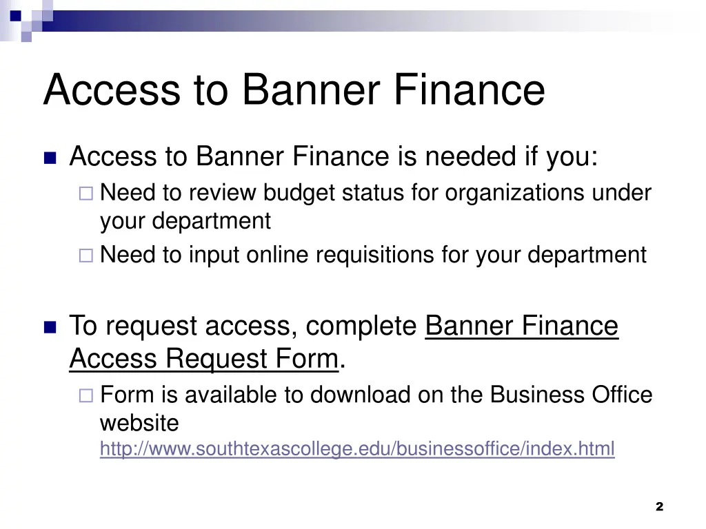 access to banner finance