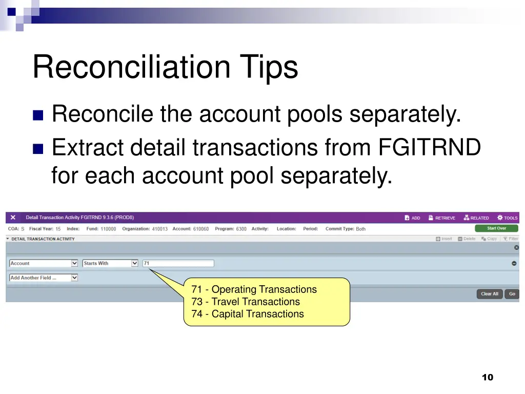 reconciliation tips