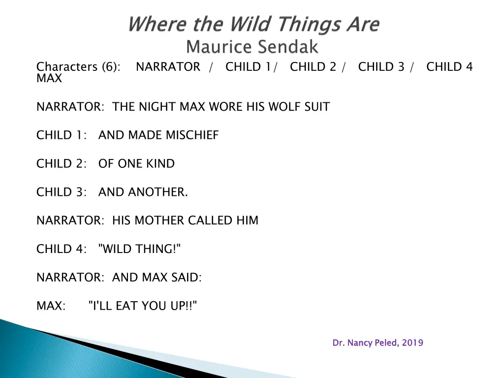 characters 6 narrator child 1 child 2 child