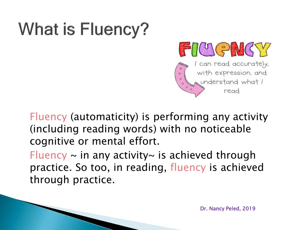 fluency automaticity is performing any activity